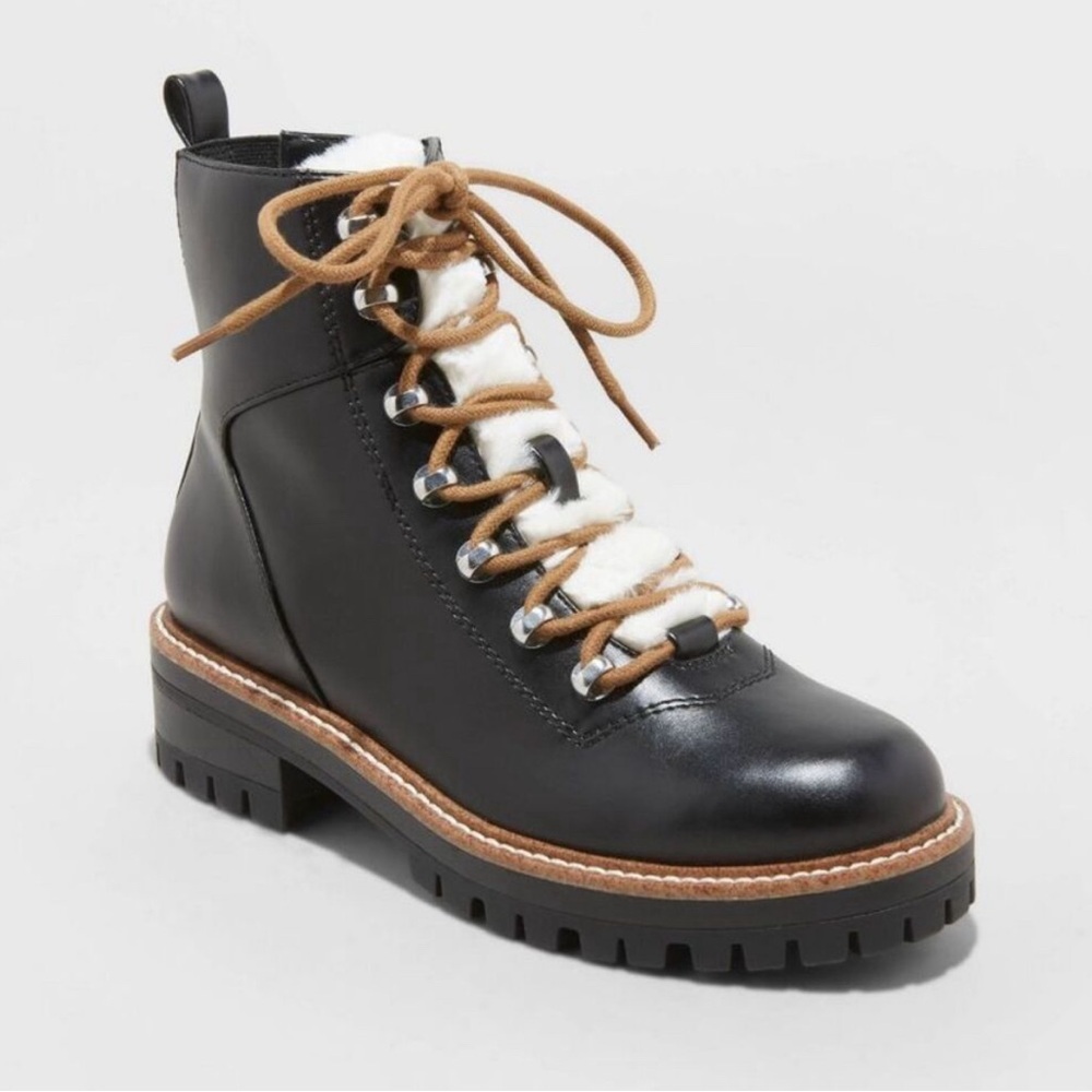 A New Day- Women’s Faux Leather Fur Ankle Hiking Boots